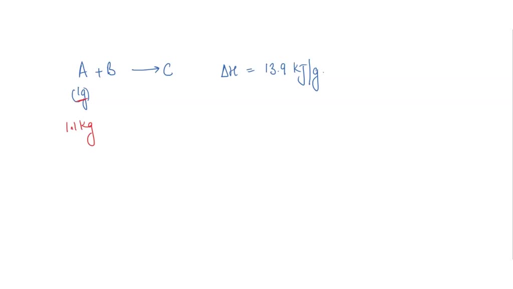 SOLVED: A certain chemical reaction releases 16.8/kjg of heat for each ...