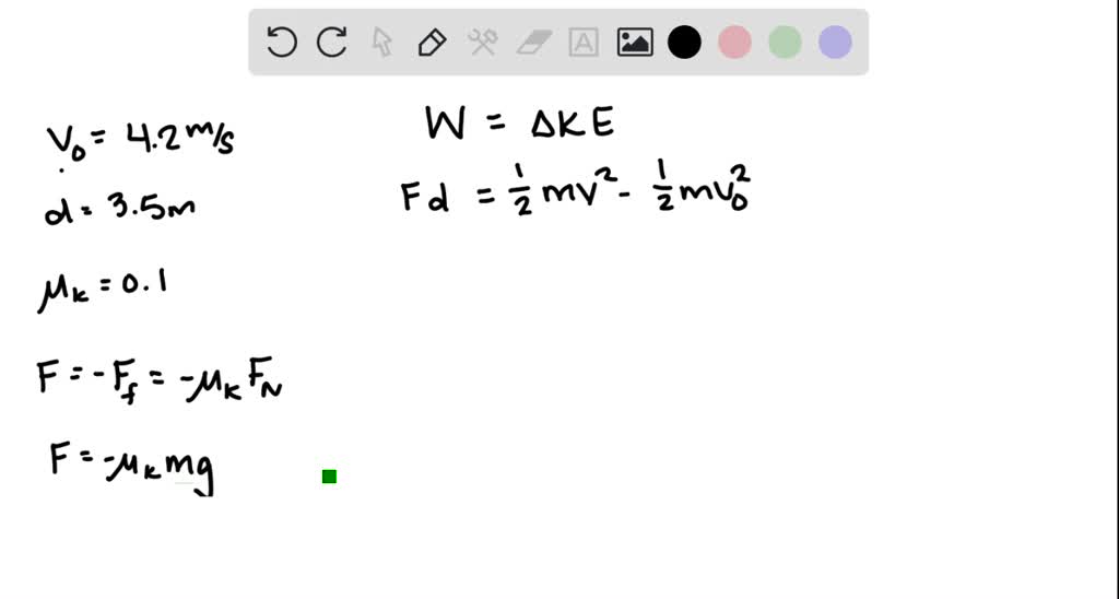 SOLVED: A box of unknown mass is sliding with an initial speed of 4.20 ...