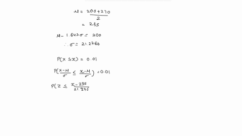 a-ttf-time-to-failure-of-a-highly-stressed-mechanical-component-is-normally-distributed-with-90-of-failures-occurring-between-200-and-270-hours-of-use-ie-5-below-200-hours-and-5-above-270-ho-21031
