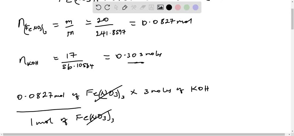 SOLVED: How much excess reactant is left over when 17.0 g of potassium ...