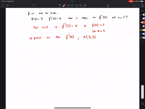 if-f-is-a-one-to-one-function-with-f63-and-f67-find-the-equation-of-the-line-tangent-to-yf-1-x-at-x3-the-equation-of-the-line-tangent-to-yf-1-x-at-x3-is-_