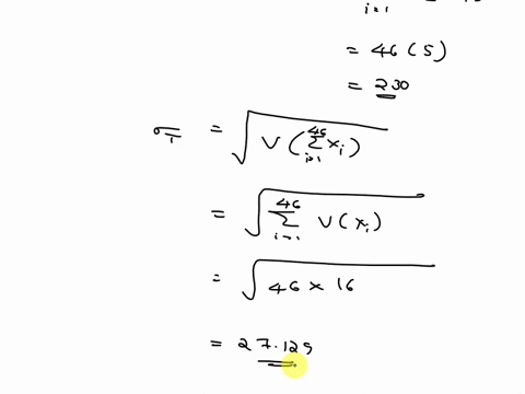 there-are-46-students-in-an-elementary-statistics-class_-on-the-basis-of-years-of-experience-the-instructor-knows-that-the-time-needed-t0-grade-randomly-chosen-first-examination-paper-random-82876