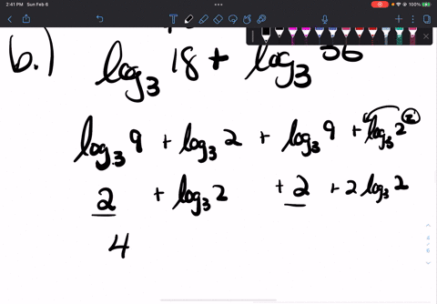 evaluate-appl-2-2-log-640-log-80-logs-18-jogs-36-write-as-single-logarithm-appl-logxl-2-log2xi-logx-3-simplify-evaluate-where-possible-appl-2-2-2log-9-log-9-log-log-64-logz-10-logz-8-72072