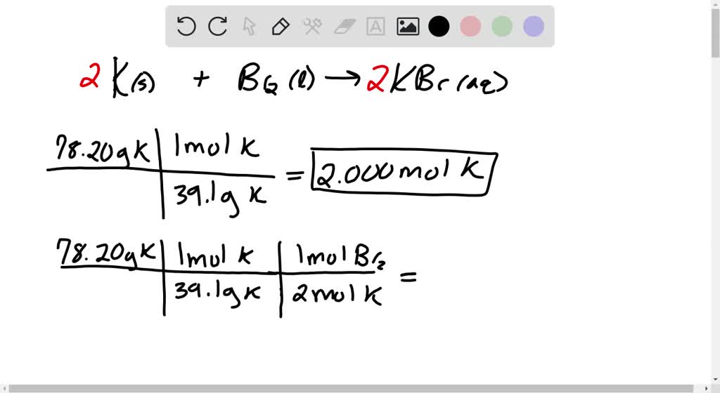 SOLVED Solid potassium metal reacts with bromine; a diatomic molecular
