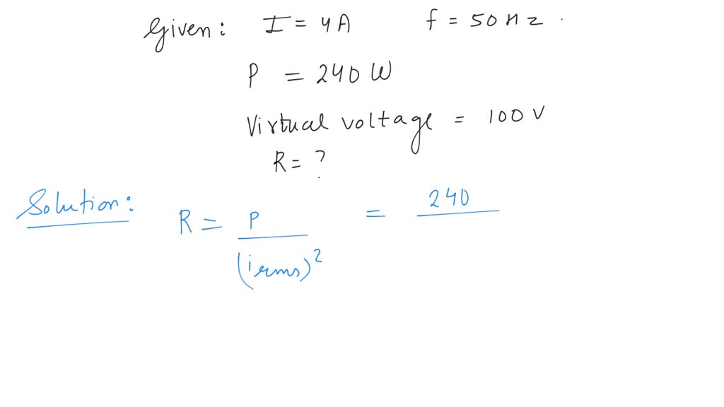 A virtual current of 4A and 50 Hz flows in an ac circuit containing a ...