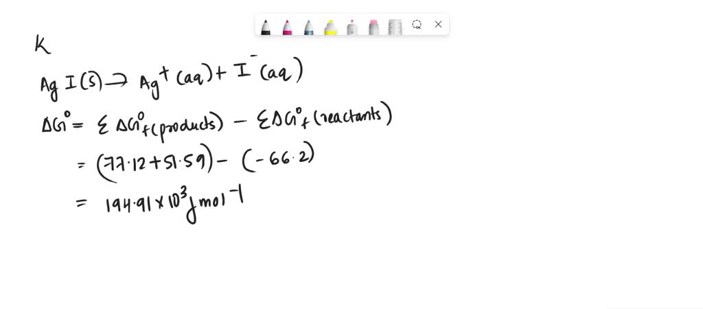 SOLVED Given the following determine K at 298K for the reaction