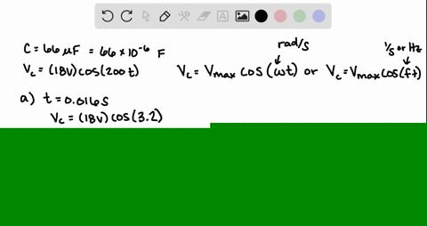 the-voltage-across-a-66-f-capacitor-is-described-by-the-equation-vc18vcos200t-where-t-is-in-seconds-part-a-what-is-the-voltage-across-the-capacitor-at-t-0016-s-express-your-answer-to-two-sig-62758