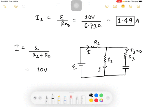 calculate-current-passing-through-the-capacitor-1ms-after-the-switch-is-opened