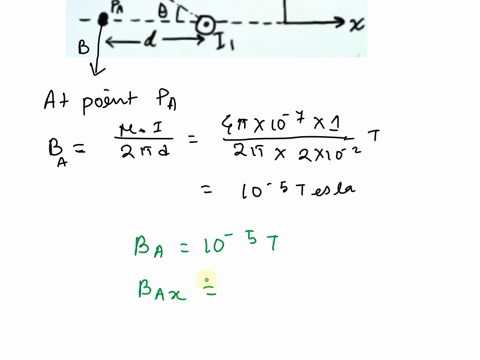 a-long-wire-carries-current-i-out-of-the-page-as-showndetermine-the-x-and-y-components-of-the-mngnctic-ficld-at-points-p-and-pg-in-the-below-digram-use-the-constantsi-lamp-30anda2cm-drw-the-73205