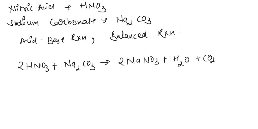 SOLVED Write a balanced chemical equation for the reaction between