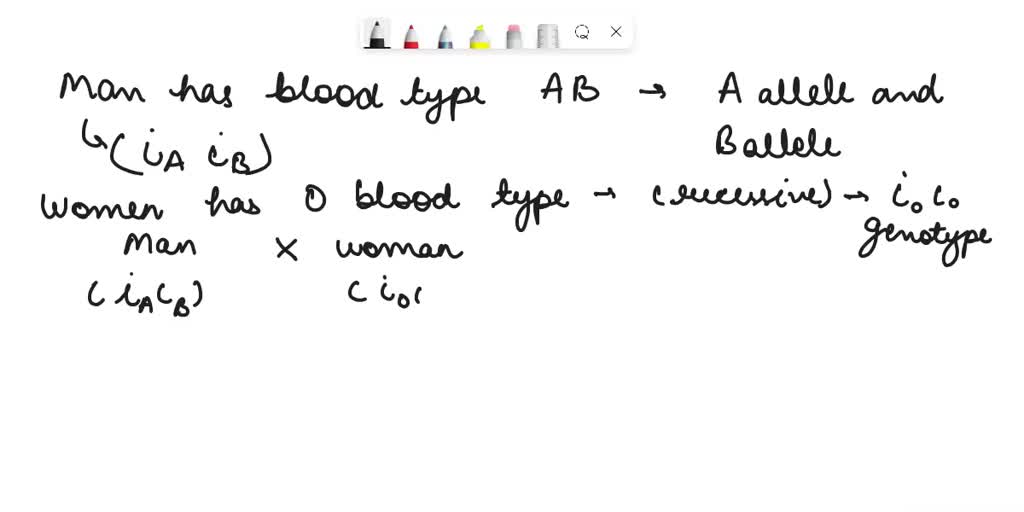 SOLVED: A Man With Type AB Blood Marries A Woman With Type O Blood ...