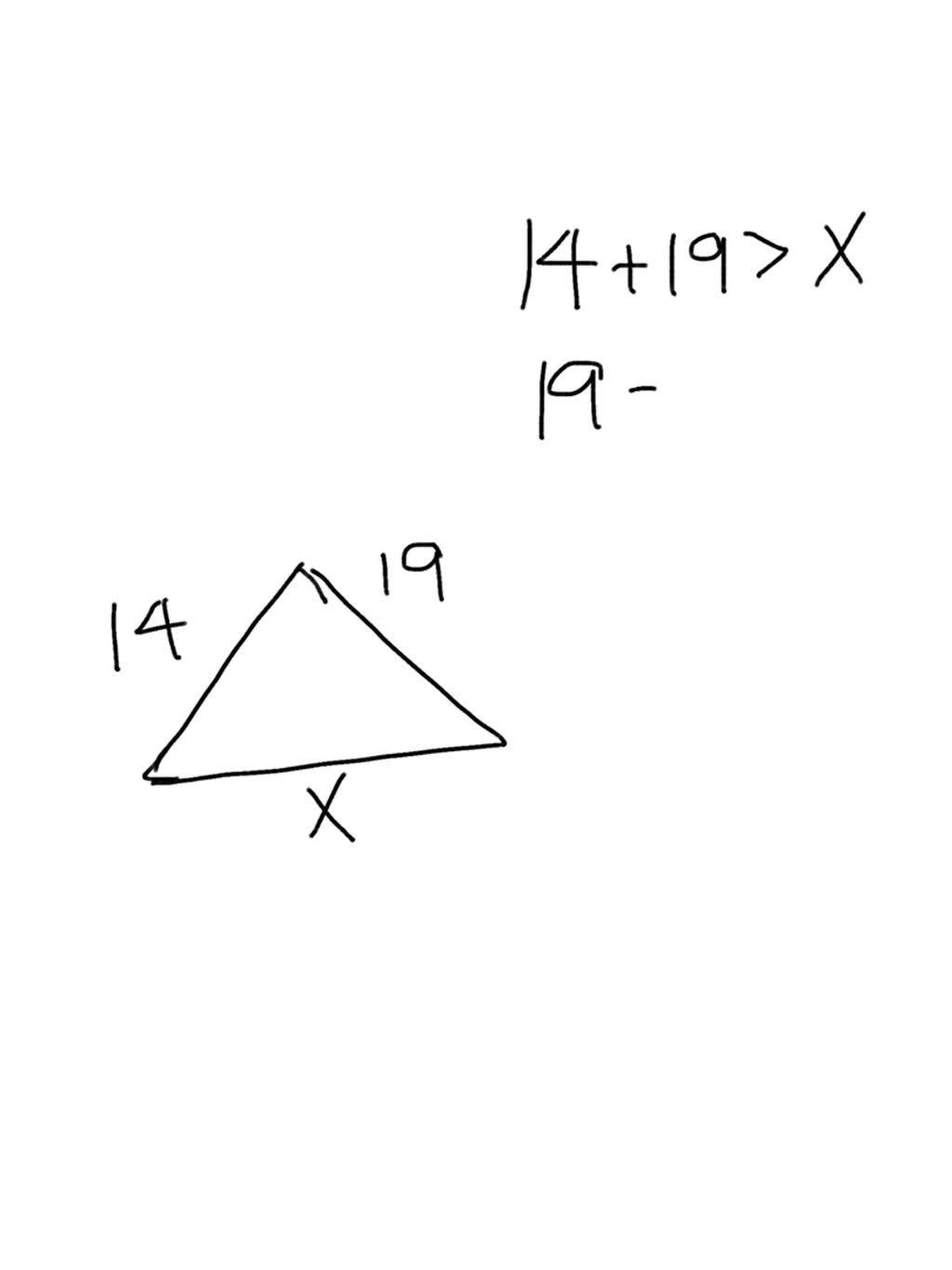 SOLVED: 'A triangle has two sides of length 14 and 19. What compound ...
