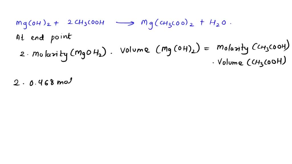SOLVED 1. For the reaction of acetic acid, CH3COOH, with sodium