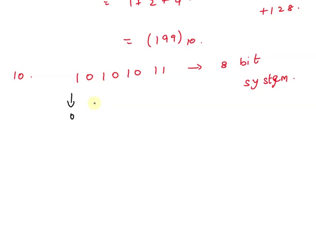 SOLVED: 9) Convert binary 11000111 to decimal using one's complement