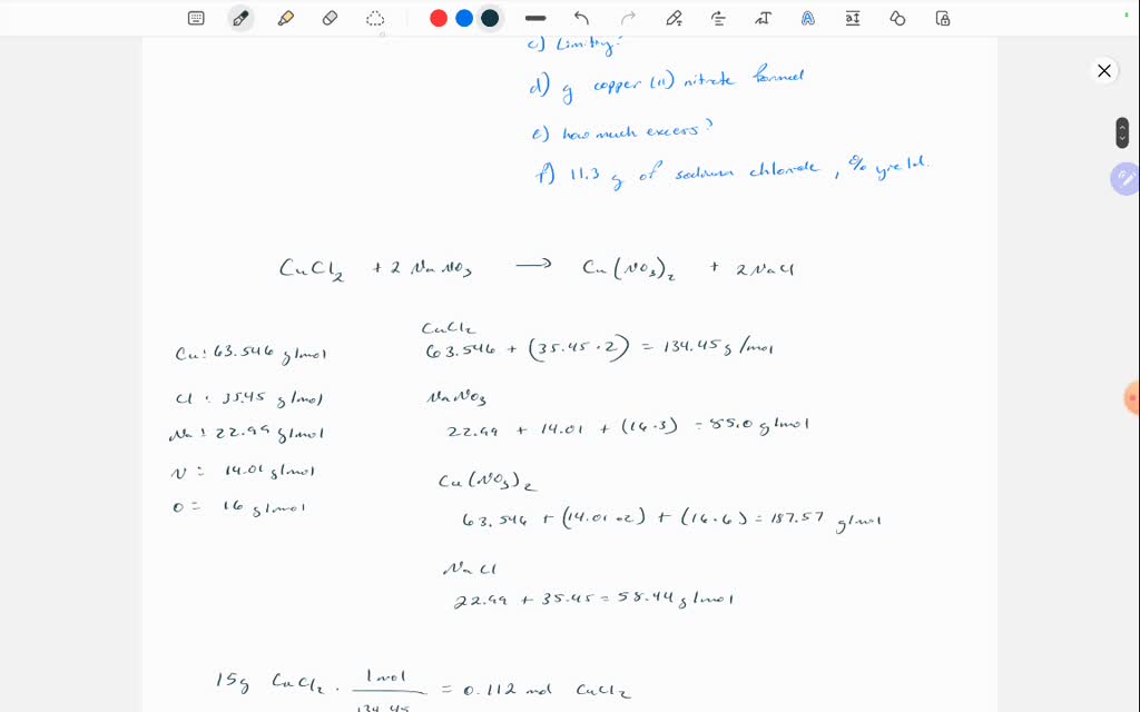 SOLVED Copper (II) Chloride reacts with sodium Nitrate to form Copper