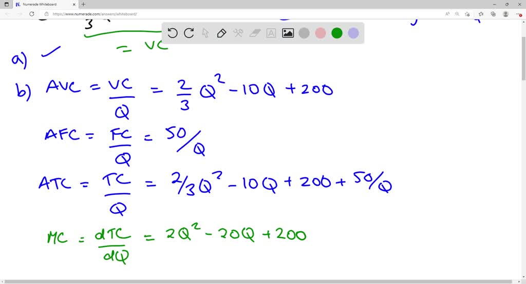 SOLVED: Consider the following total cost function: TC = (2/3)Q^3 - 10Q ...