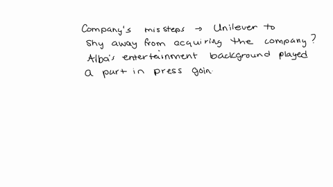 do-you-think-the-companys-missteps-caused-unilever-to-shy-away-from-acquiring-thecompany-or-do-you-take-the-stance-that-albas-entertainment-background-played-a-part-in-the-press-going-after-35793