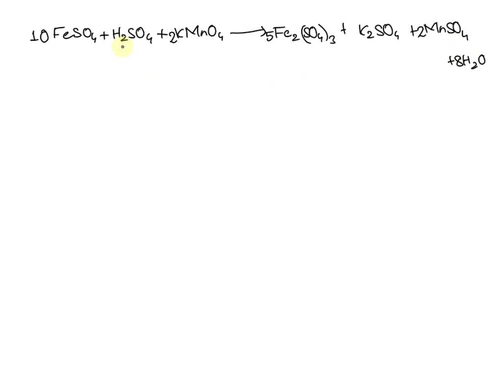 Balance the redox reaction FeSO4 + H2SO4 + KMnO4 → Fe2(SO4)3 + K2SO