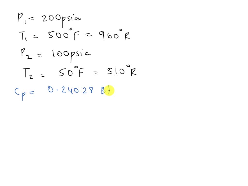 SOLVED Air Is Expanded From 200 Psia And 500 F To 100 Psia And 50 F solved-air-is-expanded-from-200-psia-and-500-f-to-100-psia-and-50-f