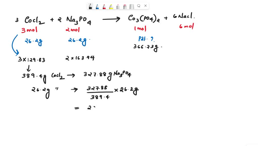 SOLVED: 1. The reaction of 20g copper (III) chloride and 20g potassium ...