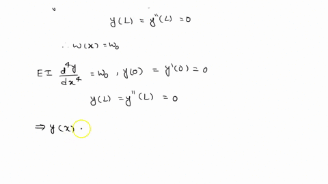 solve-equation-4-in-section-52-eid4ydx4-wx-4-subject-to-the-appropriate-boundary-conditions-the-beam-is-of-length-l-and-w0-is-a-constant-a-the-beam-is-embedded-at-its-left-end-and-simply-sup-54934