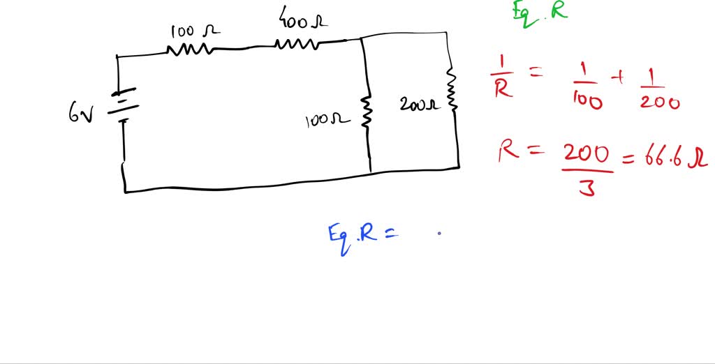 Solved Calculate Equivalent Resistance And Total Current In The Circuit