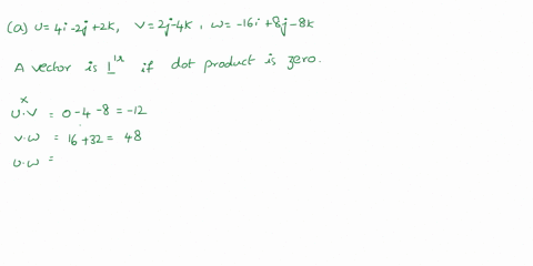 let-u-4i-2j-2k-v2j-4k-w-16i-_-8j-8k-which-vectors-if-any-are-a-perpendicular-b-parallel-which-vectors-are-perpendicular-select-the-correct-choice-below-and-fill-in-the-answer-boxes-within-yo-47073