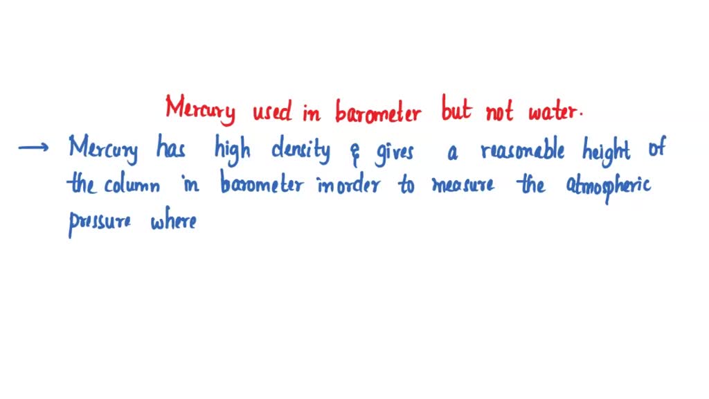 SOLVED 'Part CiS pts Why is mercury rather than water manometers used