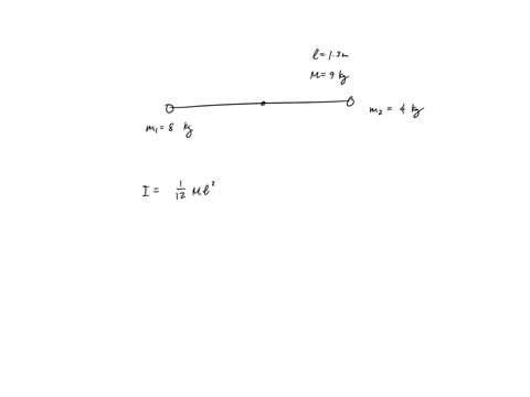 a-stick-of-length-13-m-and-mass-90-kg-is-free-to-rotate-about-a-horizontal-axis-through-the-center-small-bodies-of-masses-80-and-40-kg-are-attached-to-its-two-ends-see-the-following-figure-t-26938