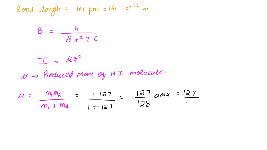 SOLVED: Calculate The Rotational Energy Difference In Cm-1 Between The ...