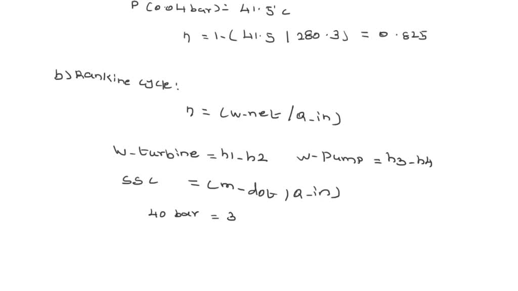 SOLVED: A Steam Power Plant Operates Between A Boiler Presure Of 42 Bar ...