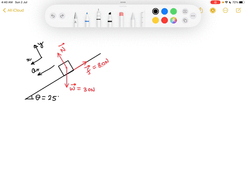 a-35-n-object-is-on-a-25-degree-incline-the-force-of-friction-up-the-incline-is-80-n-what-is-the-acceleration-of-the-block-what-is-the-coefficient-of-kinetic-friction-78975