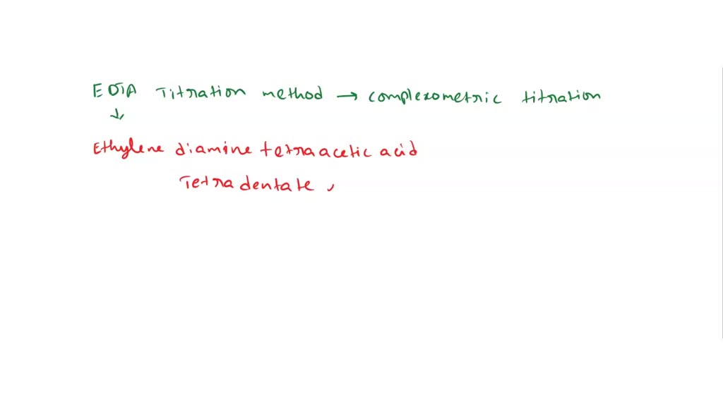SOLVED Why is the EDTA titration method called complexometric