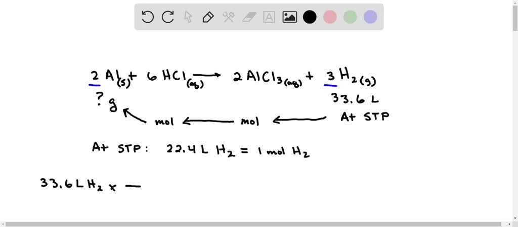 SOLVED: 1. Aluminum metal reacts with aqueous hydrochloric acid to ...