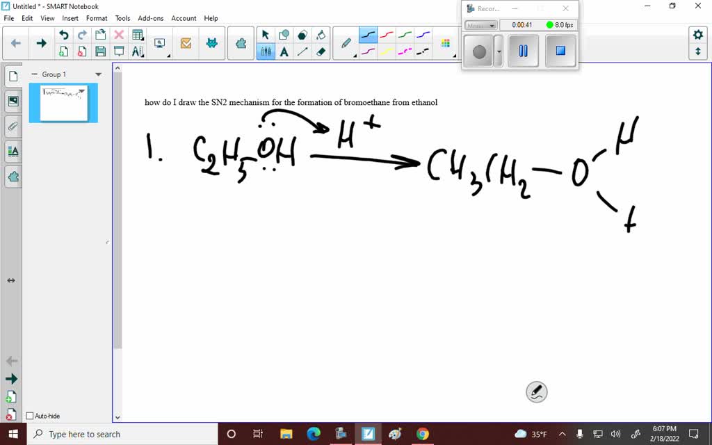 SOLVED: Draw The SN2 Mechanism For The Formation Of Bromoethane From ...