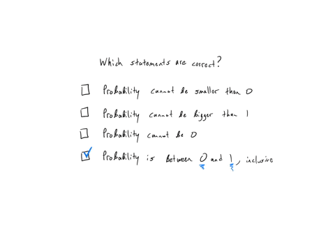 which-of-the-following-statements-about-the-probability-of-an-event-are-correct-select-all-answers-that-apply-the-probability-of-an-event-cannot-be-smaller-than-0-the-probability-of-an-event-cannot-be