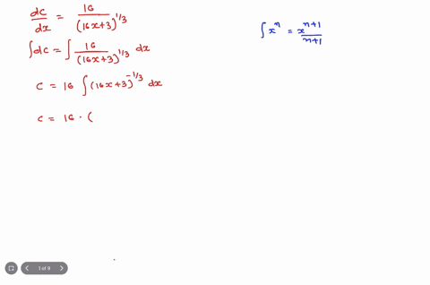 the-marginal-cost-of-a-product-is-modeled-by-dc-dx-16-16x-3-where-x-is-the-number-of-units-when-x-17-c-120_-a-find-the-cost-function-round-your-constant-term-to-two-decimal-places-b-find-the-36225