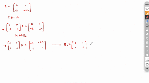 points-let-a-one-can-show-that-that-a-is-invertible-and-that-its-inverse-a-can-be-written-as-product-of-elementary-3-24-matrices-a-ez-ezej-use-this-information-to-write-a-as-a-product-of-ele-29667