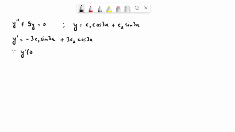 y-c1-cos3x-c2-sin3x-is-a-two-parameter-family-of-solutions-of-the-second-order-de-y-9y-0-if-possible-find-a-solution-of-the-differential-equation-that-satisfies-the-given-side-conditions-the-26703