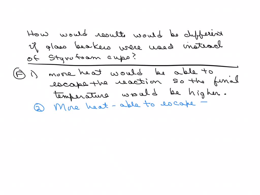 SOLVED Explain how the following changes in the procedure for this