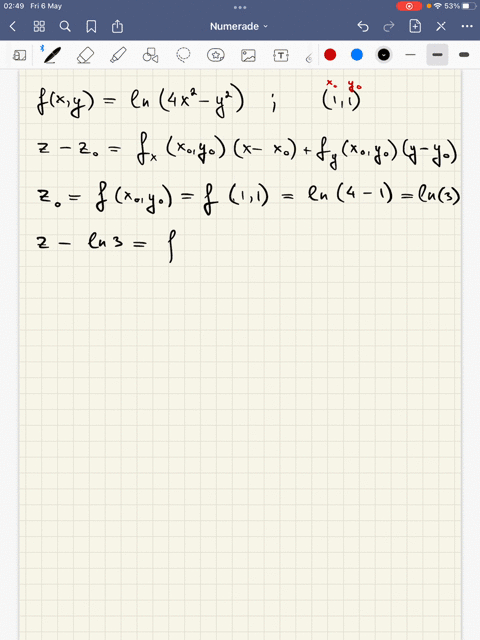 find-an-equation-of-the-tangent-plane-of-the-graph-fxy-ln-4x2-y2-at-the-point-11-20828