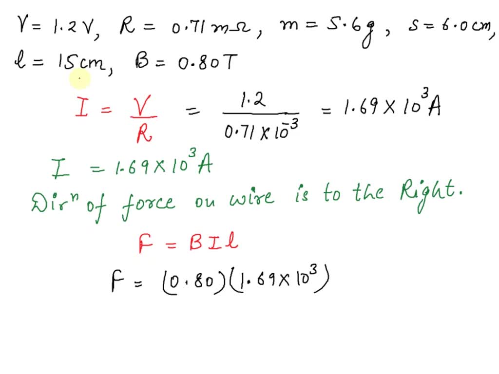 SOLVED A device called a railgun uses the force on currents