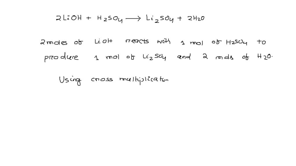 SOLVED: How many moles of sulfuric acid (H2SO4) are needed to react ...