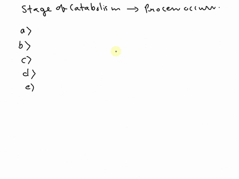 in-what-stage-of-catabolism-does-each-of-the-following-processes-occur-a-cleavage-of-a-protein-with-chymotrypsin-b-oxidation-of-a-fatty-acid-to-acetyl-coa-c-oxidation-of-malate-to-oxaloaceta-82457
