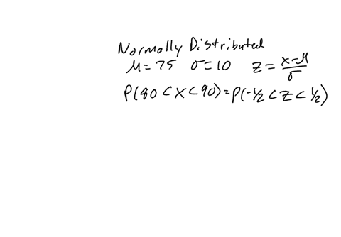 the-achievement-scores-for-a-college-examination-are-normally-distributed-with-mean-75-and-standard-deviation-10-what-fraction-of-scores-lies-between-80-and-90-78959