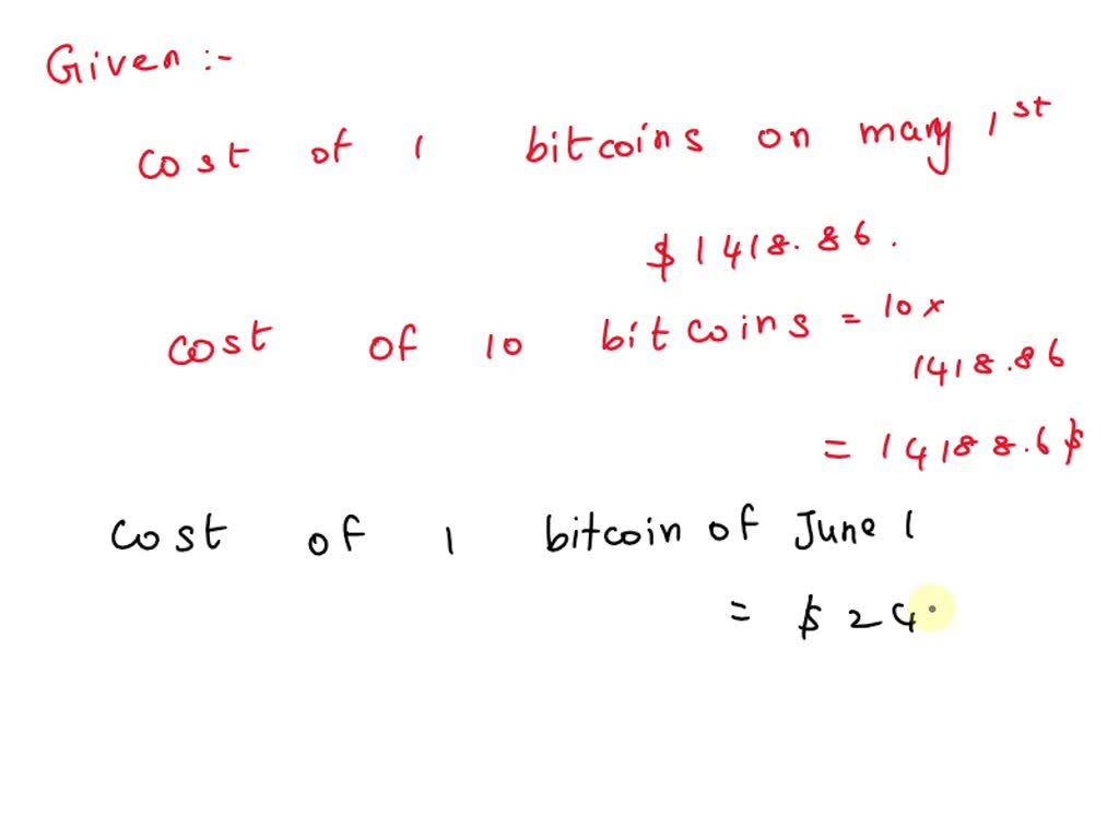 Your business borrowed 10 bitcoins on may 1 when 1 bitcoin...