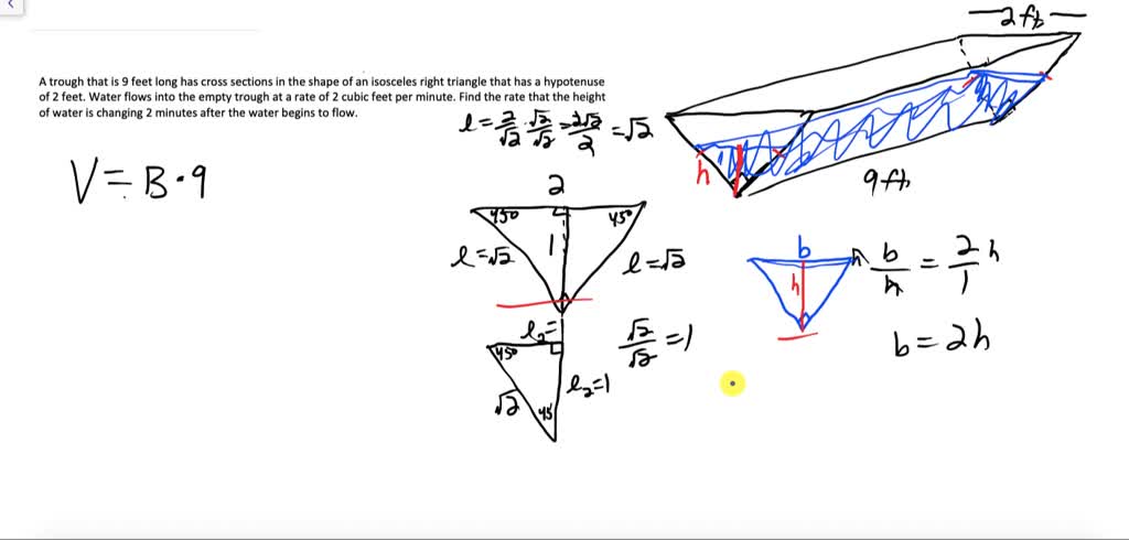 area of isosceles right triangle with hypotenuse h