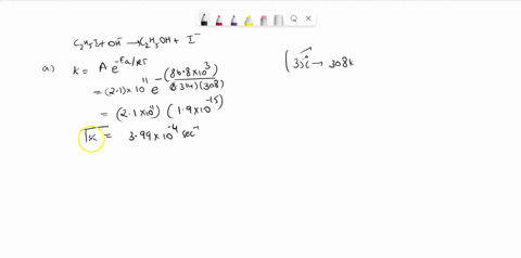 the-reaction-between-ethyl-iodide-and-hydroxide-ion-in-ethanol-czhsoh-solution-c_hsl-oh-c_hsoh-has-an-activation-energy-of-868-kjlmol-and-a-frequency-factor-of-210-x-10-m-is-predict-the-rate-22787