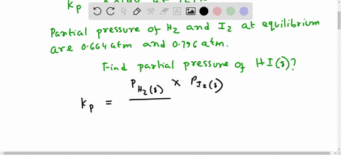 kp-00198-at-721-k-for-the-reaction-2hi-g-h2-g-i2-g-in-a-particular-experiment-the-partial-pressures-of-h2-and-i2-at-equilibrium-are-0664-and-0796-atm-respectively-the-partial-pressure-of-hi-50424
