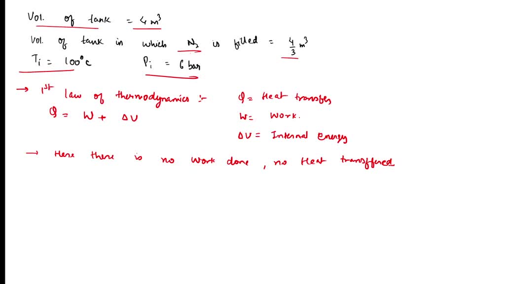 SOLVED: A rigid, insulating tank with a volume of 4 m3, divided into ...